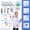 TOPTIE Personalized Doctor Role Play Costume Set for Kids, Add Name / Logo on White Coat Halloween Gift
