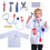 TOPTIE Kids Doctor Costumes, Preschool Party Uniform Dress for 3 - 6 Years Old Boys & Girls