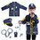 TOPTIE Police Costume for Boys, Policeman Uniform with Accessories, Christmas Gifts for 3 - 7 Years Old