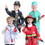 TOPTIE 4 Sets Kids Costumes w/ Storage Box for Age 3-7, Kids Dress Up Uniforms Fireman Doctor Police Surgeon