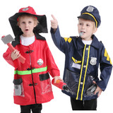 TOPTIE Police & Firefighter Pretend Play Set for kids, Halloween Party Uniform Dress