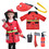 TOPTIE Police and Firefighter Pretend Play Set for kids, Dress Up Set Role Play Costume