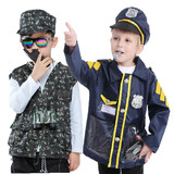 TOPTIE Toddlers Soldier & Police Officer Costume Set, Kids Halloween Costumes 3 - 6 Years Old