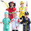 TOPTIE 5 Sets Kids Costumes with Storage Box, Dress Up Costumes for Age 3-7, Doctor Fireman Police Surgeon Worker