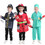 TOPTIE Kids Career Costumes Set of 3, Police Officer Surgeon Fireman for 3-6 Years Old