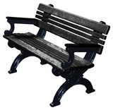 Vestil BEN-PCBA-48-BKBK bench cambridge with arms 48 bk frame bk seat