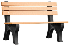 Vestil BEN-PECB-48-BKCD bench economy backed 48 bk leg cedar seat