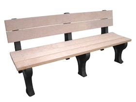 Vestil BEN-PTDB-72-BKCD bench traditional backed 72 bk leg cedar seat