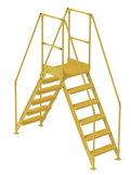 Vestil COL-6-56-14 cross-over ladder 6 step 58 h 14 w in