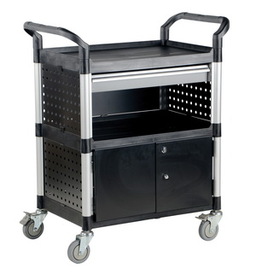 Vestil CSC-DD commercial cart 33x19 3-shelf w/ doors