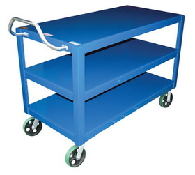 Vestil DH-PH4-2436-3 heavy duty ergo handle cart 3 shelf 24x36