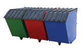 Vestil ENVIR-BIN triple bin recycling hopper 2k lb cap
