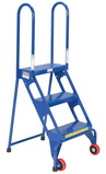 Vestil FLAD-3 folding 3 step ladder with wheels