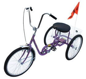 Vestil IBIKE-3-DC-P standard industrial bicycle 250lb purple