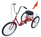 Vestil IBIKE-3-DC-R standard industrial bicycle 250 lb red