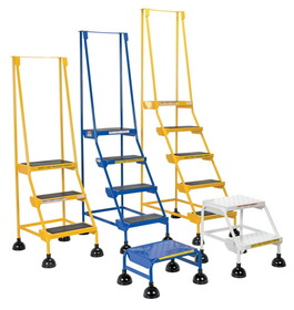 Vestil LAD-1-W-P spring loaded roll ladder perf 1 stp wht