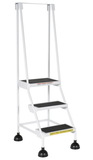 Vestil LAD-3-W spring loaded roll ladder 3 step white