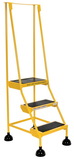 Vestil LAD-3-Y spring loaded roll ladder 3 step yellow