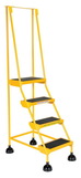 Vestil LAD-4-Y spring loaded roll ladder 4 step yellow