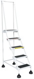 Vestil LAD-5-W spring loaded roll ladder 5 step white