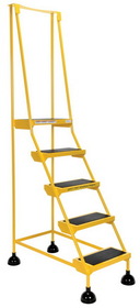 Vestil LAD-5-Y spring loaded roll ladder 5 step yellow