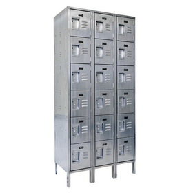 Vestil LOCK-3618-SS63 locker-ss 6 tier 3 wide 18 x 36 x 78