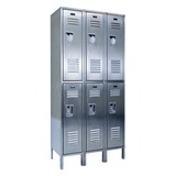 Vestil LOCK-3618-SSD3 locker-ss 2 tier 3 wide 18 x 36 x 78
