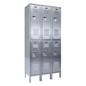 Vestil LOCK-5418-SSD3 locker-ss 2 tier 3 wide 18 x 54 x 78