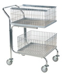 Vestil MAIL-55 mail cart-double tray-basket 29x18x39