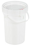 Vestil PAIL-SCR-65-W screw-top pail & lid-white 6.5 gallon