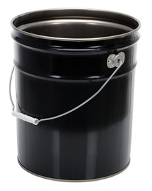 Vestil PAIL-STL-RI-UN black un rated steel pail 5 gallon
