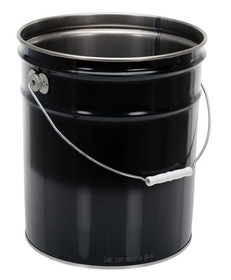 Vestil PAIL-STL-RI black open head steel pail 5 gallon