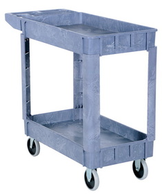 Vestil PLSC-2-1731 plastic utility cart 2 shelves 17.5 x 31