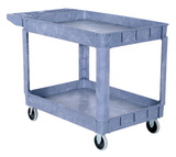 Vestil PLSC-2-2436 plastic utility cart 2 shelves 24.5 x 36