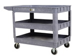 Vestil PLSC-3-2436 plastic utility cart 3 shelves 24.5 x 36