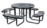 Vestil PT-MX-RT-46-BK picnic table exp metal round top 46 black