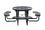 Vestil PT-MX-RT-46-BK picnic table exp metal round top 46 black