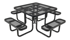Vestil PT-MX-ST-46-BK picnic table exp metal square top 4646 black