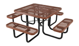 Vestil PT-MX-ST-46-BN picnic table exp metal square top 4646 brown
