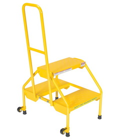 Vestil RLAD-P-2-Y yellow rolling two step-perforated steps
