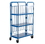 Vestil ROL-1834-3 blue nestable roller container 3 shelf