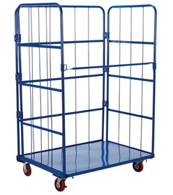 Vestil ROL-3143-1 blue nestable roller container 1 shelf