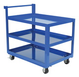 Vestil SCS3-2236 steel service cart three 22 x 36 shelves