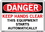 Vestil  SI-D-08-E-AL-080 sign-danger-08 20.5x14.5 aluminum .080