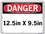 Vestil  SI-D-13-B-AL-040 sign-danger -13 12.5x9.5 aluminum .040