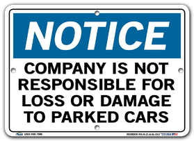 Vestil  SI-N-21-A-AL-063 sign-notice -21 10.5x7.5 aluminum .063