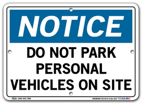 Vestil SI-N-67-A-AL-063 sign-notice -67 10.5x7.5 aluminum .063