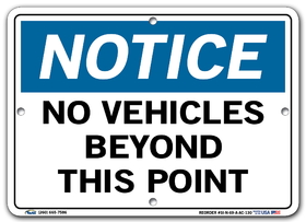 Vestil SI-N-69-A-AC-130 sign-notice-69 10.5x7.5 alum comp .130