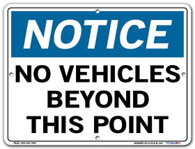 Vestil SI-N-69-B-AL-040 sign-notice -69 12.5x9.5 aluminum .040