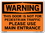 Vestil SI-W-21-C-AL-080 sign-warning-21 14.5x10.5 aluminum .080